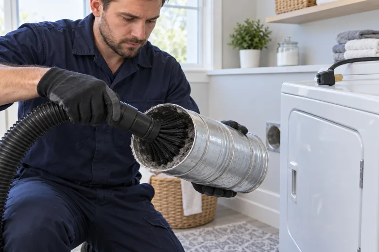 Representative illustration of dryer vent cleaning