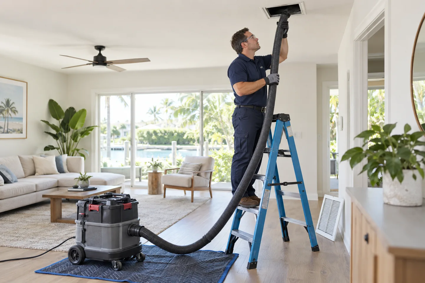 Representative illustration of air duct cleaning